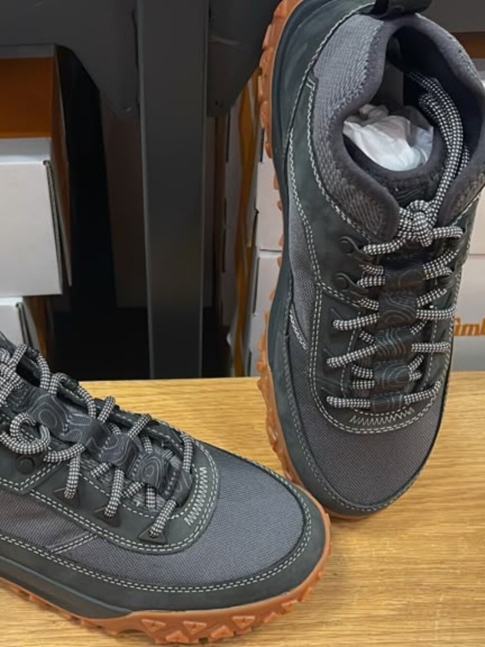 Timberland Men's Greenstride Motion 6 Mid Lace Sneakers Dark Grey Mesh A5MDH-EJP